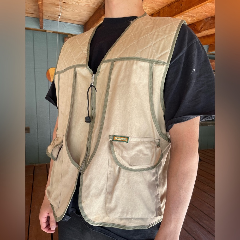 Vintage Remington Outdoor Clothing Hunting Game Shooting Vest Mens XL USA Tan